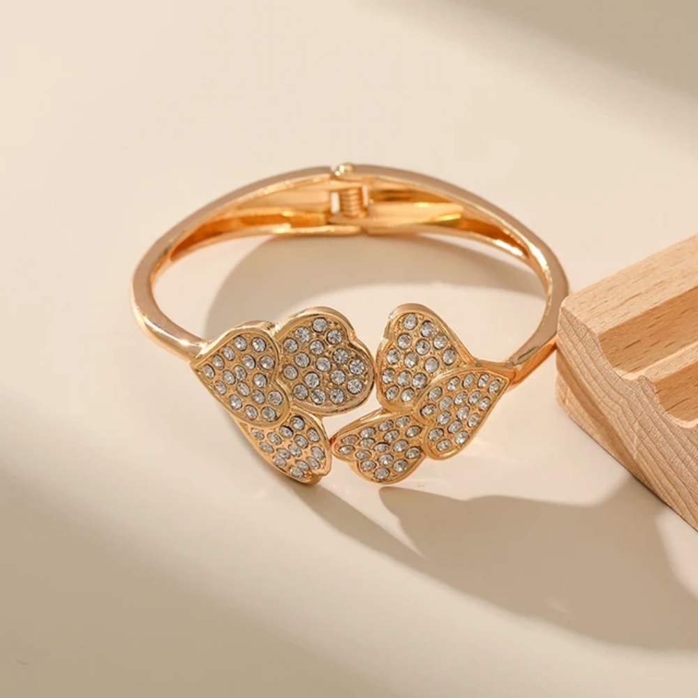 Gold Tone Encrusted Cuff Bangle - NWT